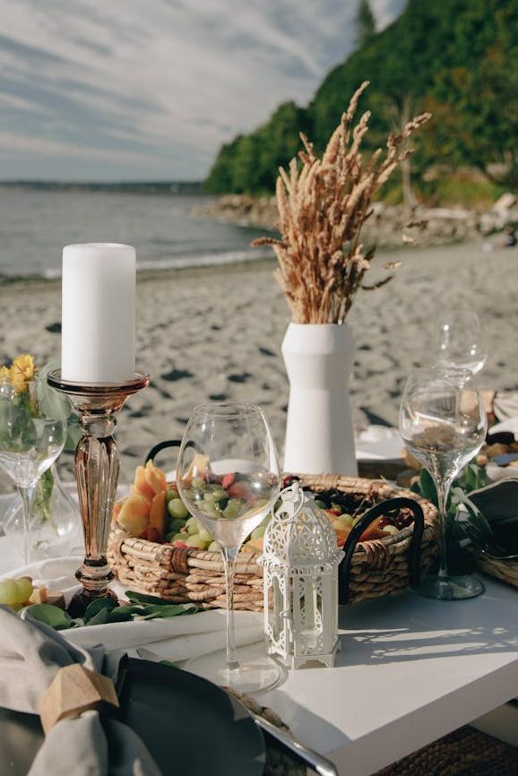 dinner table on the beach